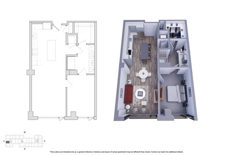 1 Bedroom 1.2 Floor Plan - Bromwell